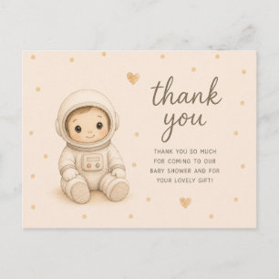 Baby Astronaut Baby Shower Bedankt Briefkaart