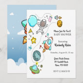 Baby Astronaut Baby shower Kaart (Voorkant / Achterkant)