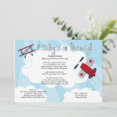 BABY AVIATOR Avion 5x7 Baby shower Invitation (Debout devant)