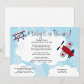 BABY AVIATOR Avion 5x7 Baby shower Invitation (Devant / Derrière)