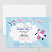 BABY AVIATOR Avion 5x7 Baby shower Invitation (Devant / Derrière)