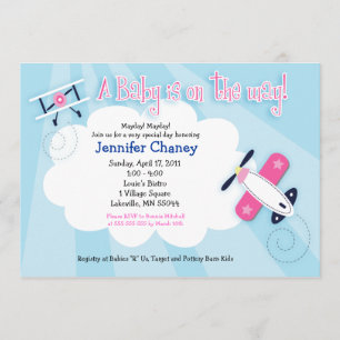 BABY AVIATOR Avion 5x7 Baby shower Invitation