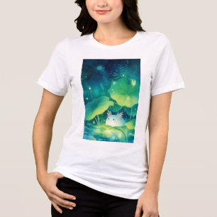 Baby Axolotl Bloem Vijver Tri-Blend Shirt