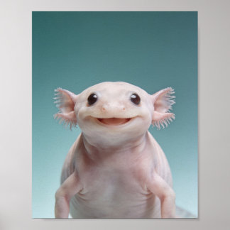 Baby Axolotl Portret – Mooie Dieren Muur Kunst voo Poster