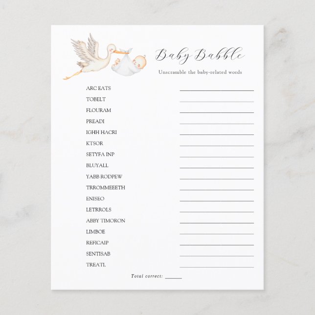 Baby Babble Word Scramble (Voorkant)