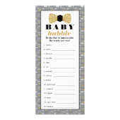 Baby Babbly woord scramble spel, boog Stropdas Reclamekaart (Voorkant)