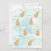 Baby Baby Animals Hot Air Ballon Baby Boy Shower Kaart (Achterkant)