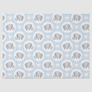 Baby Baby Boy Blue Elephant Shoft Gift Tissuepapier