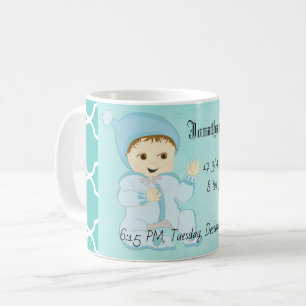 Baby Baby Boy in Blue met Flowers Koffiemok