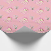 Baby Baby Girl in Roze met Bloemen Cadeaupapier (Hoek)