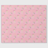 Baby Baby Girl in Roze met Bloemen Cadeaupapier (Vlak)