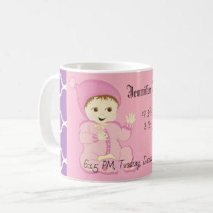 Baby Baby Girl in Roze met Bloemen Koffiemok