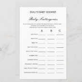 Baby Baby shower Game PRINED (Voorkant / Achterkant)