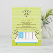 Baby Baby shower Uitnodiging Chic Boy Blue (Staand voorkant)