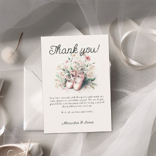 Baby Ballerina Schoenen Wildflower Lint Meisje Dou Bedankkaart