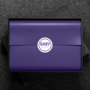 Baby-ballon Royal Violet Paarse Baby shower Ronde Sticker