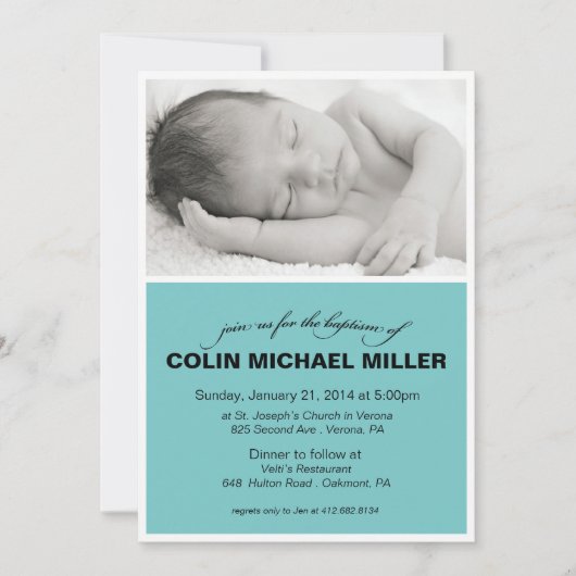 Baby Baptism Invitation Kaart (Voorkant)