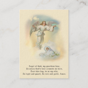 Baby Baptismal gedenken Angel Prayer Heilige Kaart Visitekaartje