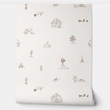 Baby Barnyard Minimalistisch behang