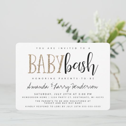 Baby Bash, Baby shower des couples Invitation (Debout devant)