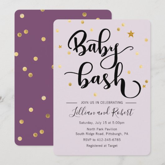 Baby Bash Couples Baby shower invitation (Devant / Derrière)