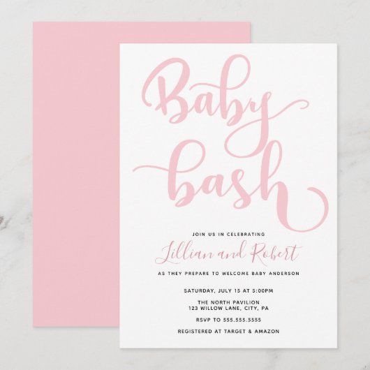 Baby Bash Couples Baby shower Kaart (Voorkant / Achterkant)