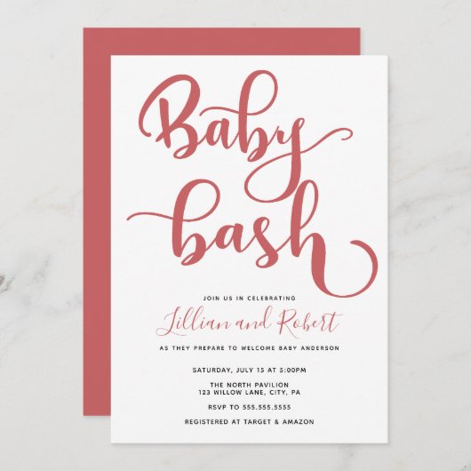 Baby Bash Couples Baby shower Kaart (Voorkant / Achterkant)