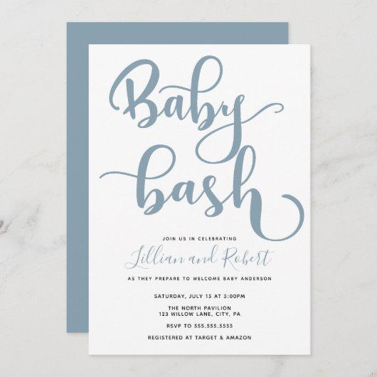 Baby Bash Couples Baby shower Kaart (Voorkant / Achterkant)