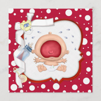 Baby Bawling Funny Neutral Baby shower Kaart