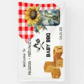 Baby BBQ Couples baby shower de bienvenue bannière (Vertical)