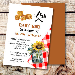 Baby BBQ Couples Baby shower Thème Invitation