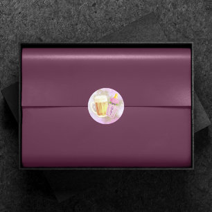 Baby BBQ en Bier   Zomer buitendouche thema Ronde Sticker