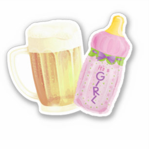 Baby BBQ en Bier   Zomer buitendouche thema Sticker