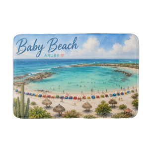 Baby Beach Aruba Caraïbische Reis souvenir Badmat