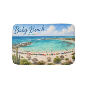 Baby Beach Aruba Caribische Reis souvenir Badmat
