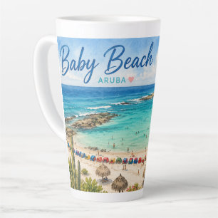 Baby Beach Aruba Caribische Reis souvenir Latte Mok