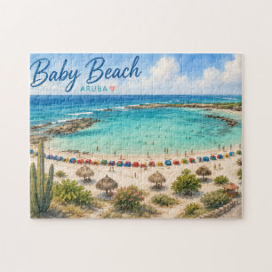 Baby Beach Aruba Caribische Reis souvenir Legpuzzel