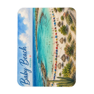 Baby Beach Aruba Caribische Reis souvenir Magneet
