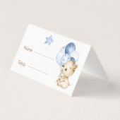 Baby Bear Baby Boy Baby shower Cartes de table (Back)
