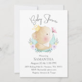 Baby Bear Blue Boy Baby shower Invitation (Devant)