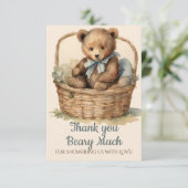 Baby Bear Cub Garçons Baby shower Merci (Debout devant)