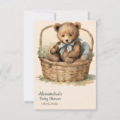 Baby Bear Cub Garçons Baby shower Merci (Dos)