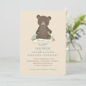 Baby Bear Cub Mama Bear Baby shower Invitation (Debout devant)