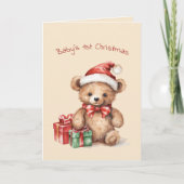 Baby Bear First Christmas Greeting Carte de vacanc (Devant)