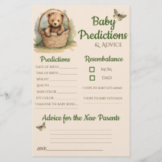 Baby Bear Neutral Baby Predictions Carte conseil