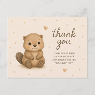 Baby Beaver Baby Shower Bedankt Briefkaart
