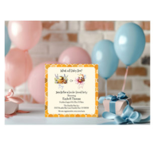 Baby Bee Genre Révéler Rose Blue Invitation