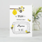 *~* Baby Bee MAMA À BEE Baby shower Invitation (Debout devant)