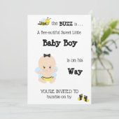 *~* Baby Bee mignonne Baby Boy Shower Invitation (Debout devant)