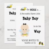 *~* Baby Bee mignonne Baby Boy Shower Invitation (Devant / Derrière)